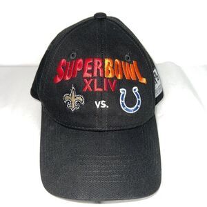 Reebok New Orleans Saints Superbowl XLIV Adult Cap Hat Black Colts NFL